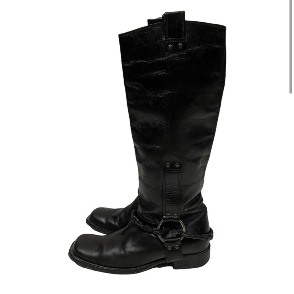 Bottega Veneta Leather Knee High Riding Boots - Black - 38